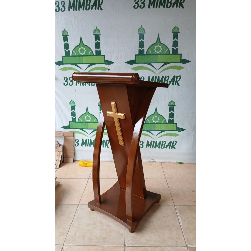 mimbar podium gereja - podium gereja jati - podium kristen