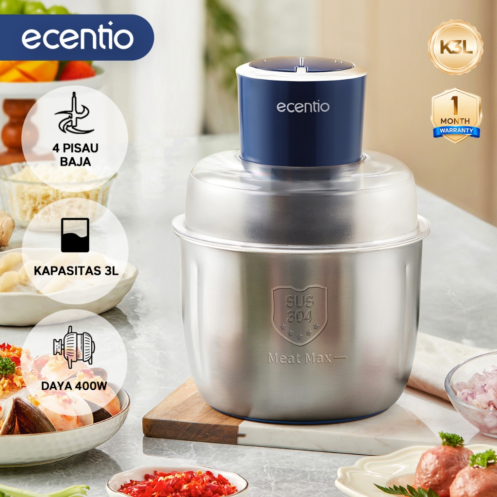 ecentio penggiling daging blender chopper daging dan bumbu gilingan daging mesin giling daging set