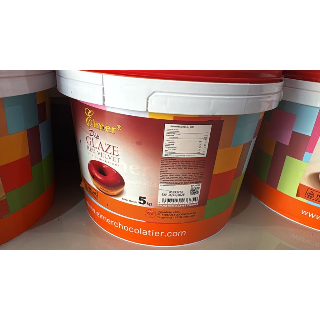 Elmer Dip Glaze Red Velvet 5kg. Elmer glaze red velvet pail 5kg