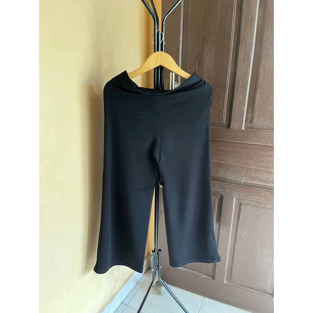 celana kulot hitam kulit jeruk wanita murah