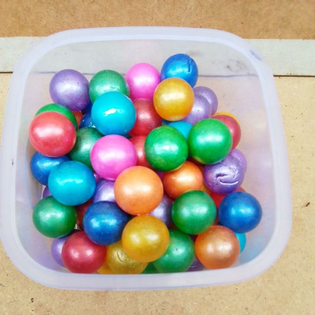 50 Biji Kelereng Warna Warni Ukuran Sedang