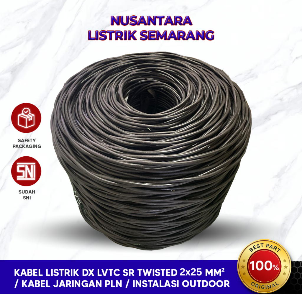 1 Meter 100 METER Kabel Twist 2x25 / Kabel SR 2x25 / DX 2x25 LVTC EXTRANA