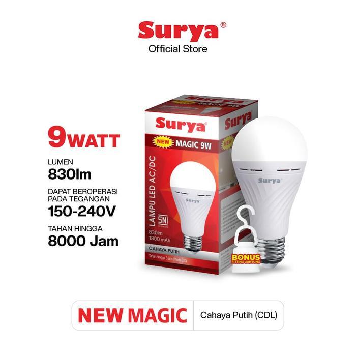 Bohlam Emergency SURYA MAGIC Lampu Emergency Bohlam LED 9W 12W 18W 9 W 12 W 18 W 9WATT 12WATT 18WATT