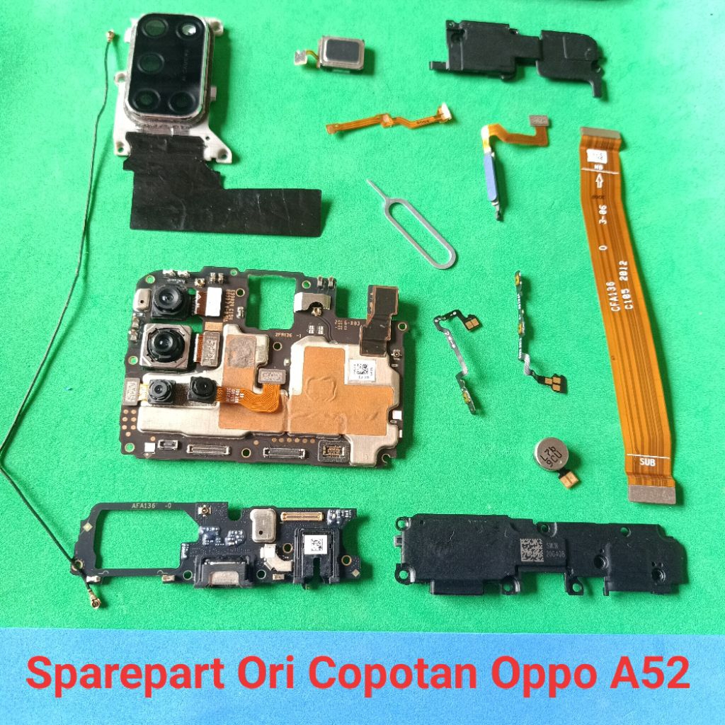 Sparepart copotan Oppo A52 (2020) A92 Second normal Original  kamera depan belakang  fingerprint  bu