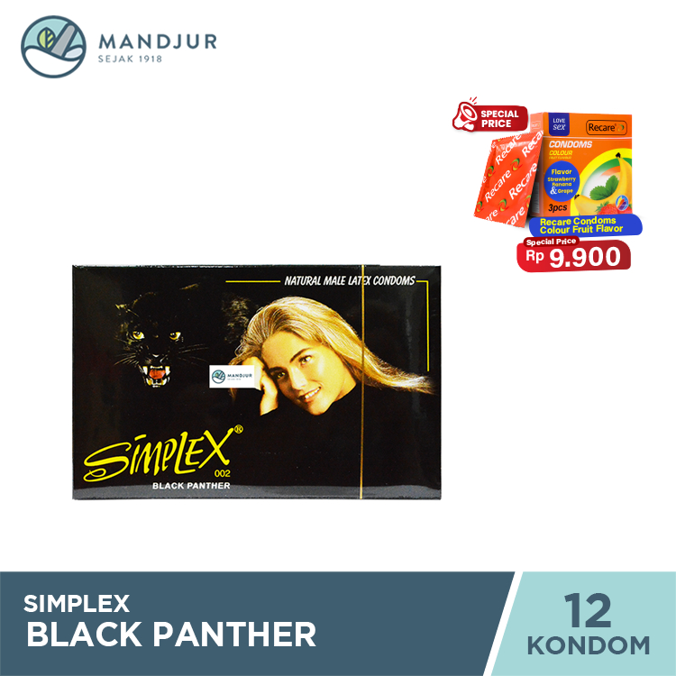 Kondom Simplex Black Panther - Isi 12