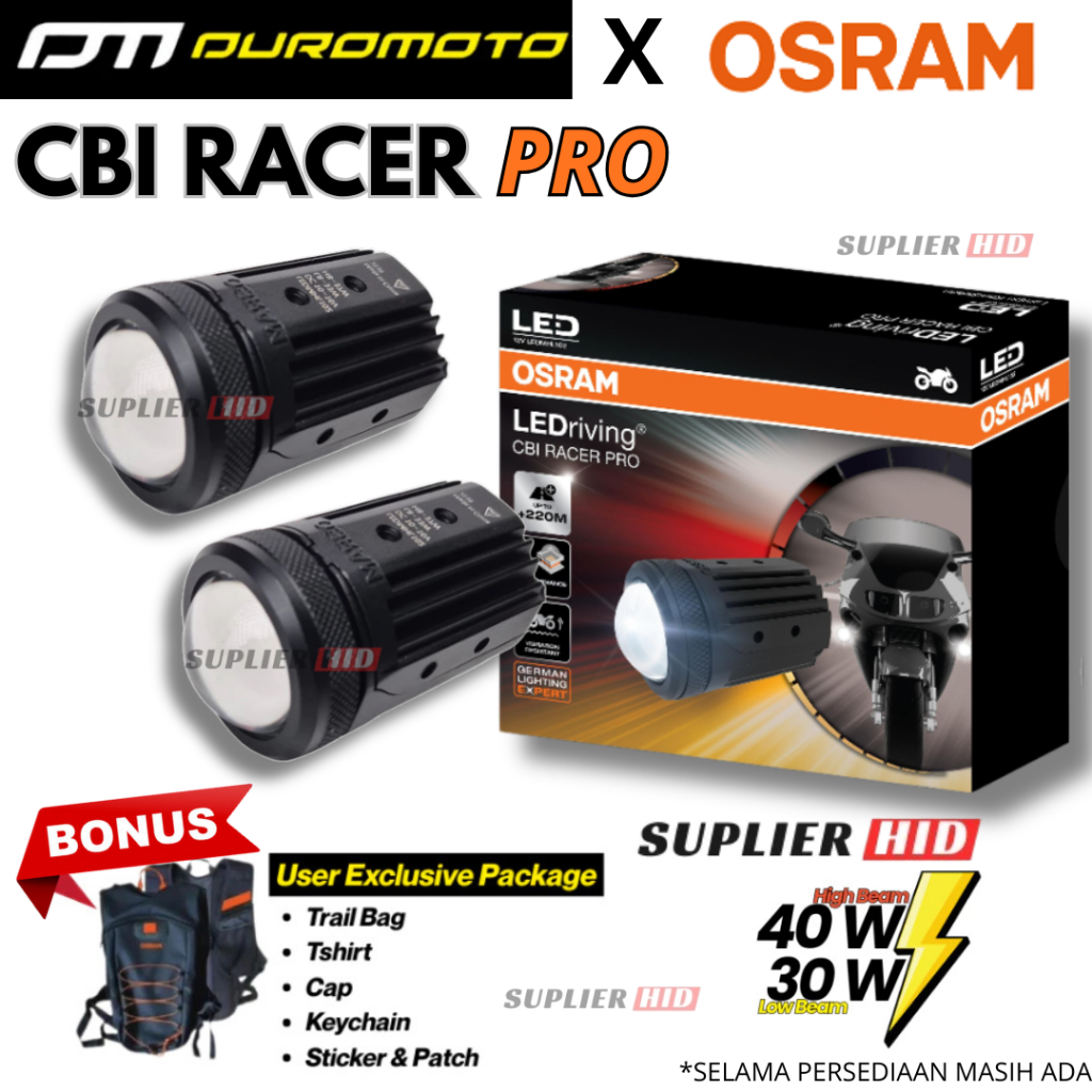 uromoto X Osram CBI Racer Pro Lampu Foglamp Led Motor Mini Biled Waterproof Tahan Air 30 Watt