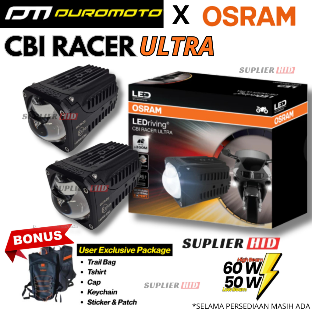 Duromoto X Osram CBI Racer Ultra Lampu Foglamp Led Motor Mini Biled Waterproof Tahan Air 50 Watt