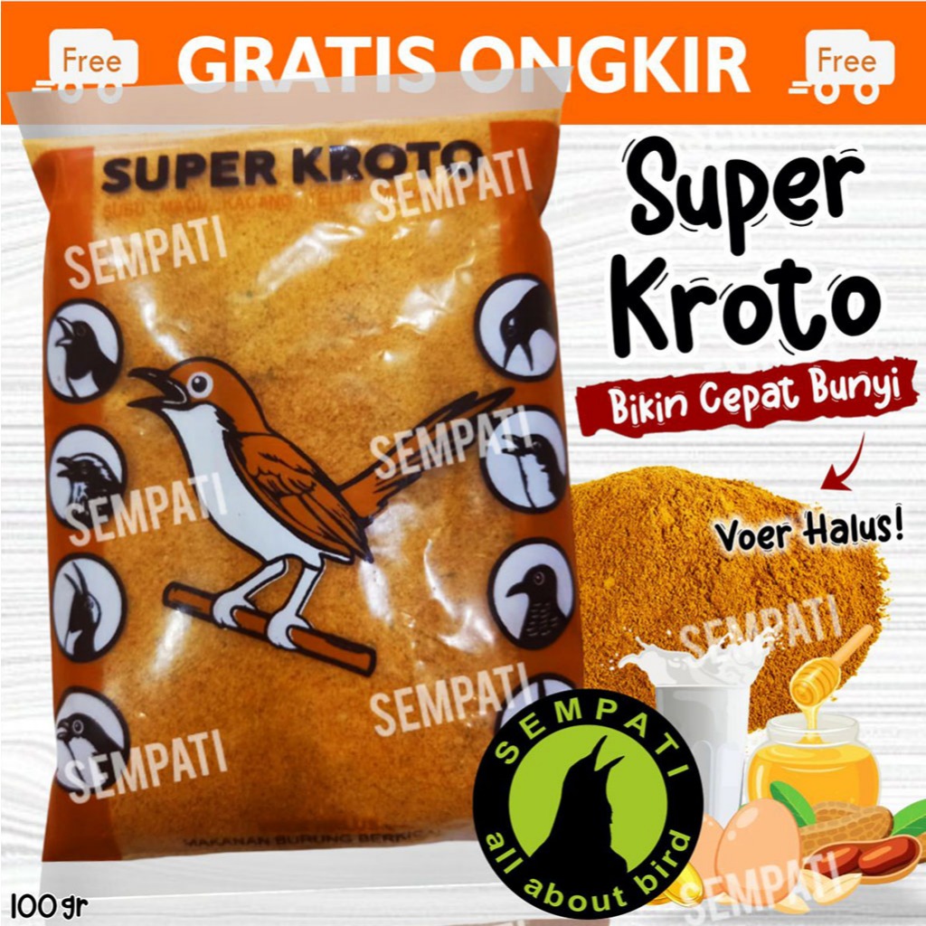 SEMPATI Super Kroto Voer Halus 100gr Anti Stress Pur Pakan Makanan Burung Ciblek Pleci Prenjak Tlede
