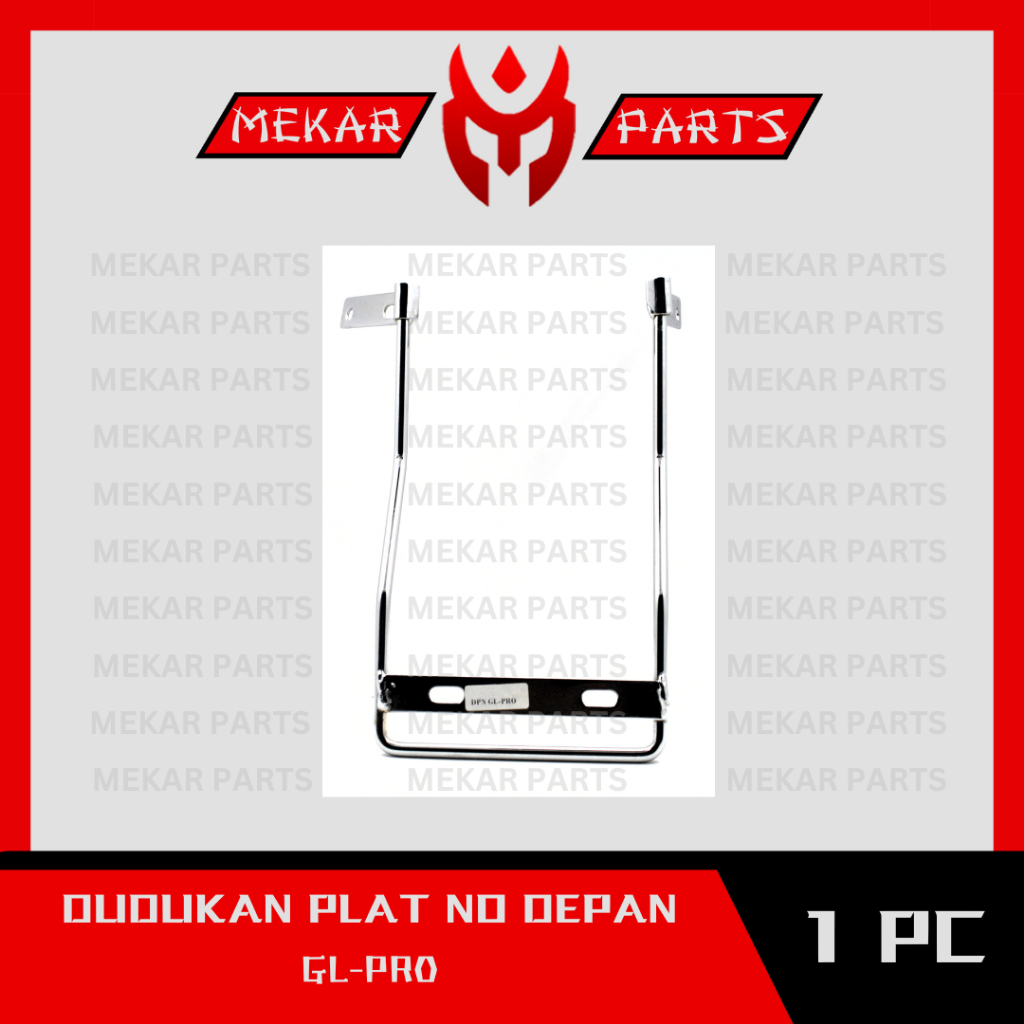 MEKAR-PARTS/DUDUKAN-PLAT-NOMOR-DEPAN/HOLDER/BRACKET/BRAKET/BREKET/PEGANGAN/MOTOR/HONDA/GL-PRO-BESI/G