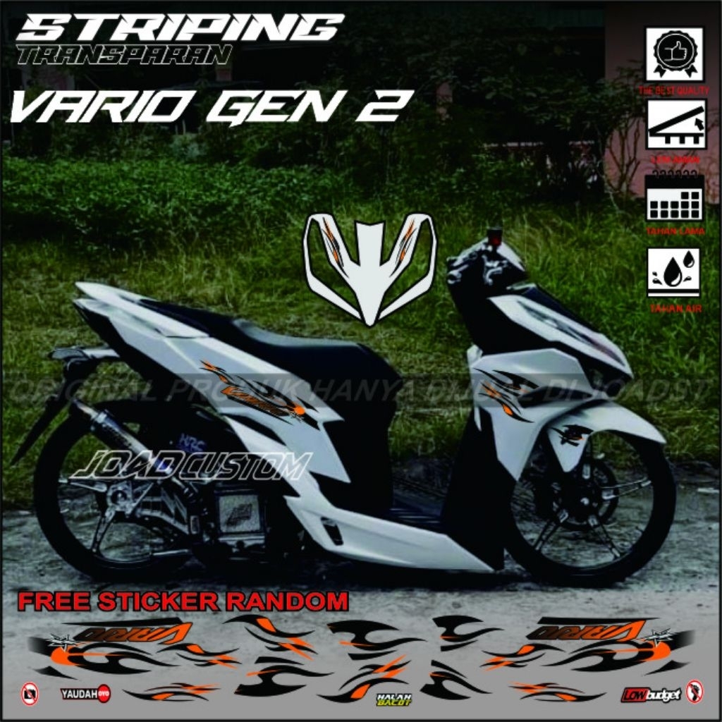 Striping Vario 125 New GEN2  Stiker Striping Transparan Honda Vario 125 New GEN2 TERBARU