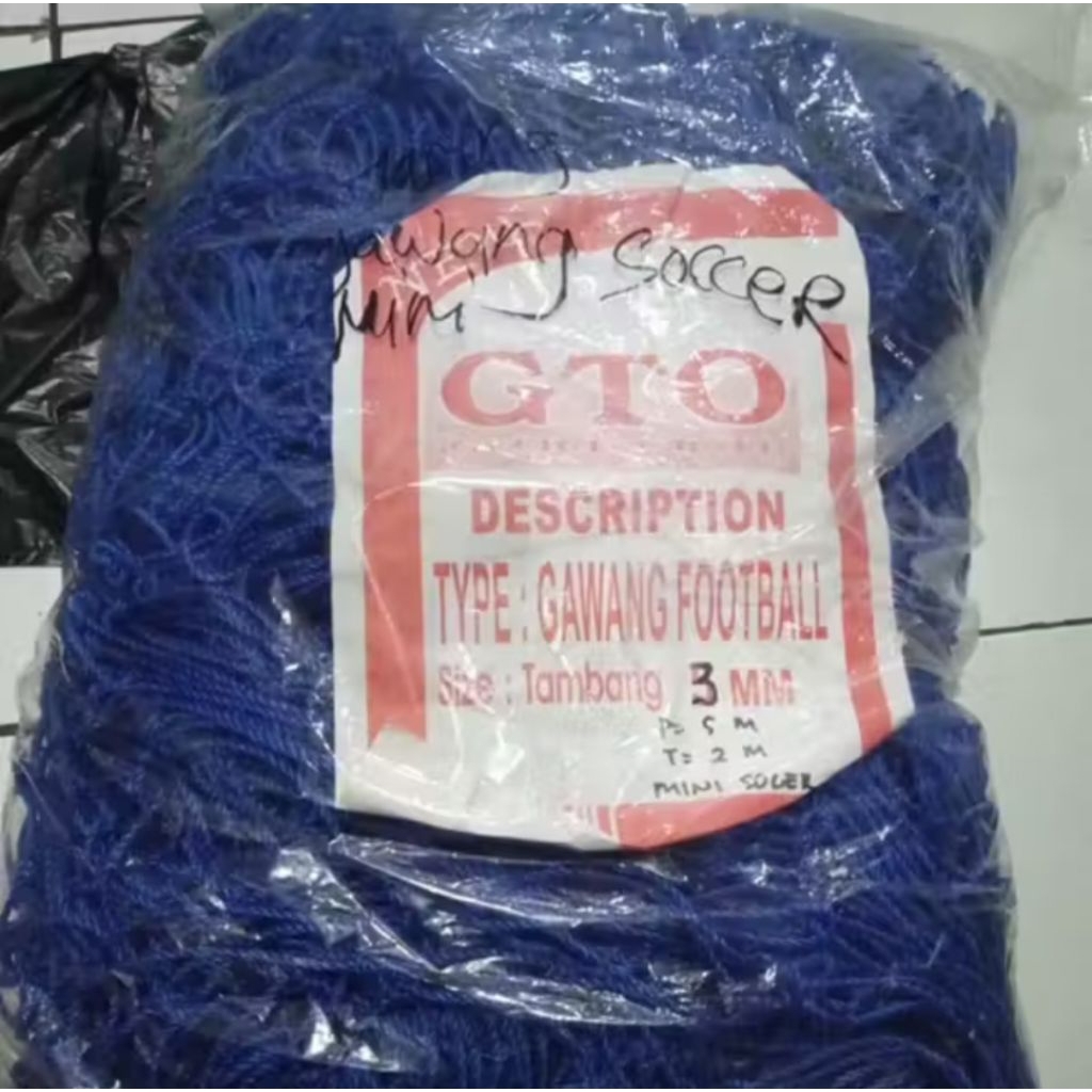 JARING GAWANG MINI SOCCER 5 X 2 M 1 SET DUA GAWANG RAMBANG TAMBANG GAWANG SEPAK BOLA FUTSAL GTO