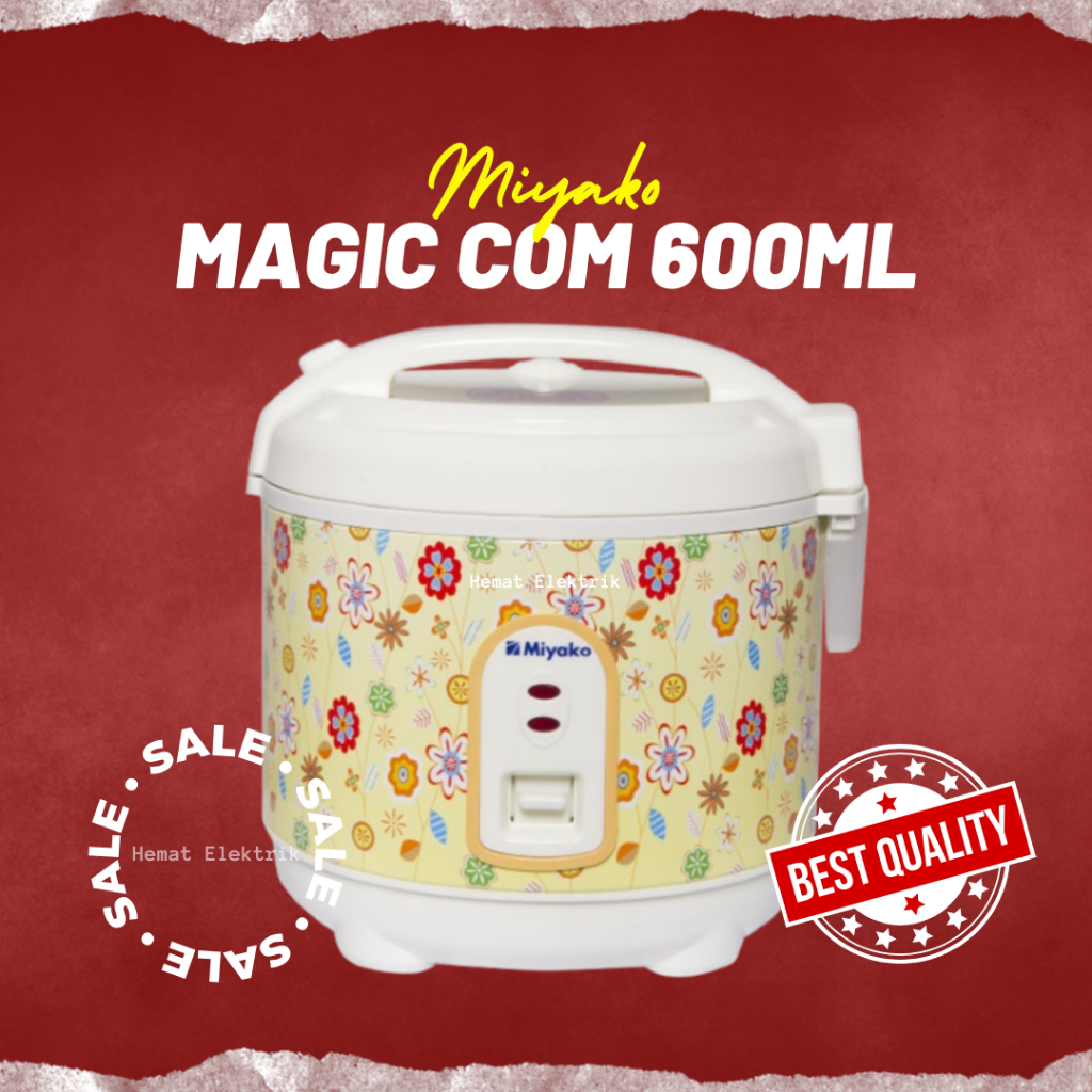 Rice Cooker Magic Com Mini Miyako 0.6 Liter Penanak Nasi Kecil Anak Kos MCM-609