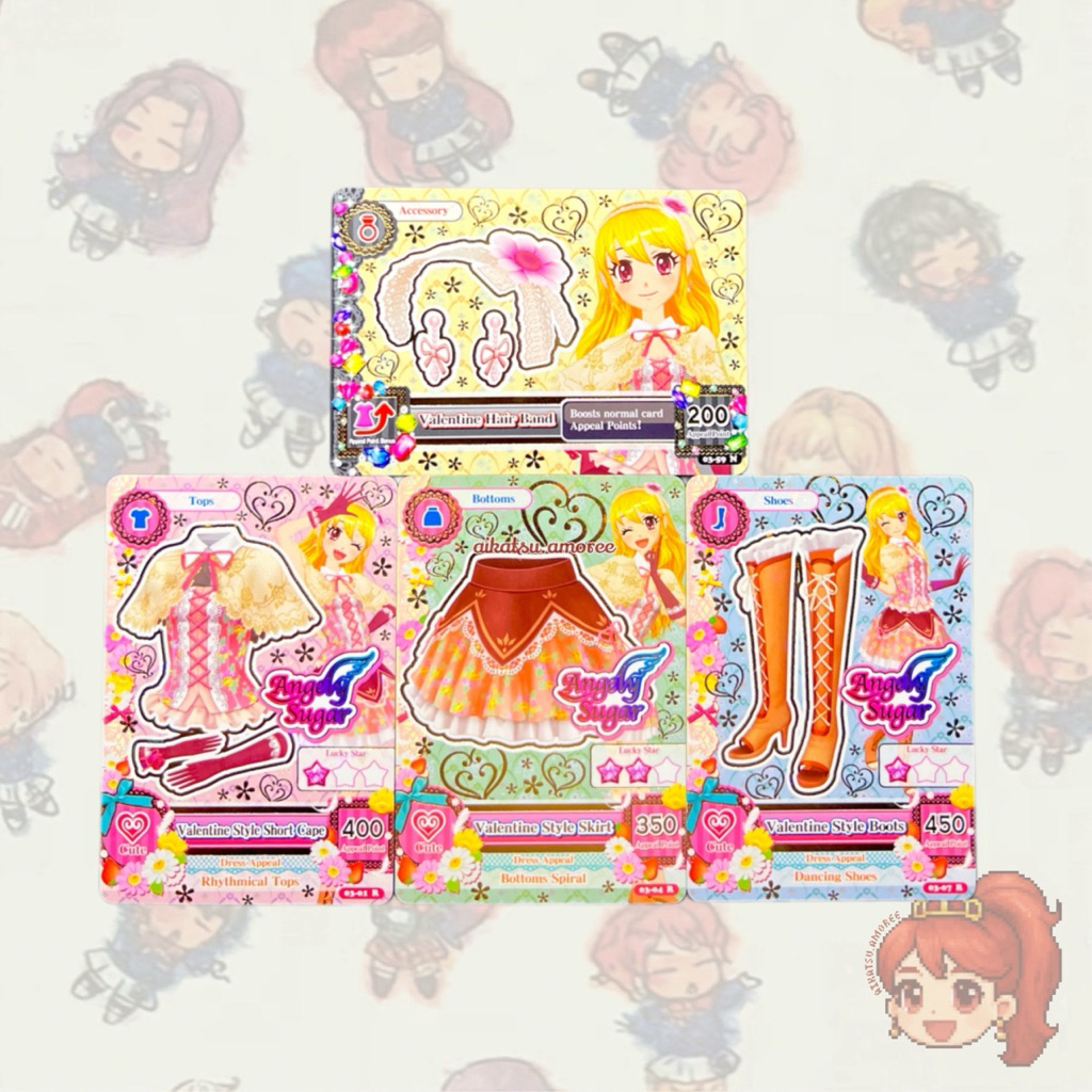 Aikatsu Rare Angely Sugar Valentine Style Set Ichigo Hoshimiya