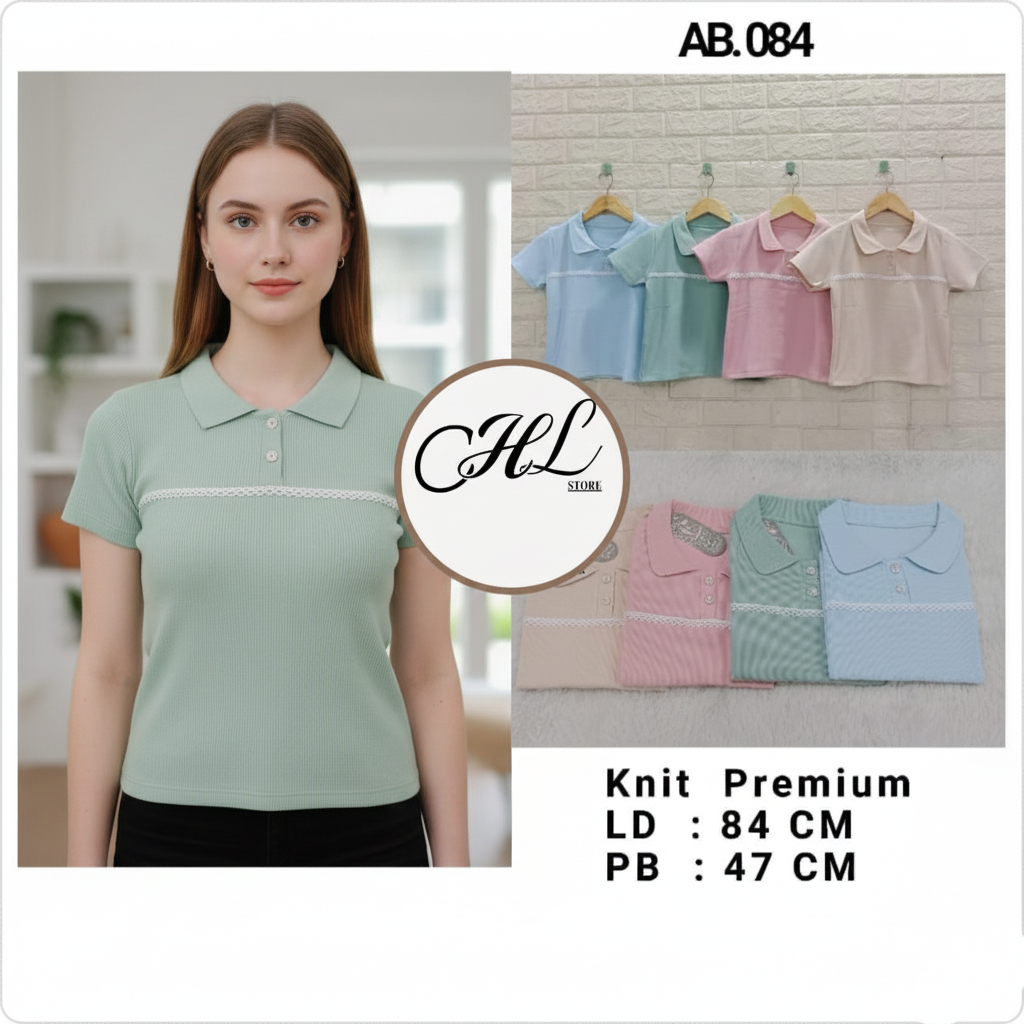 CHLstore kaos polo rajut premium wanita Remaja "AB 084"