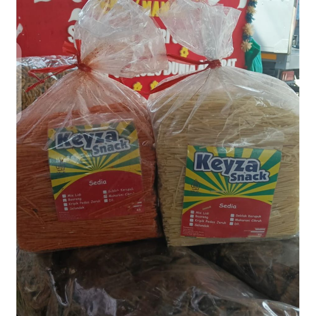 1 ball isi 2 kg mie lidi rasa ORI & pedas makanan kiloan murah enak Snack repack pusat grosir cemila