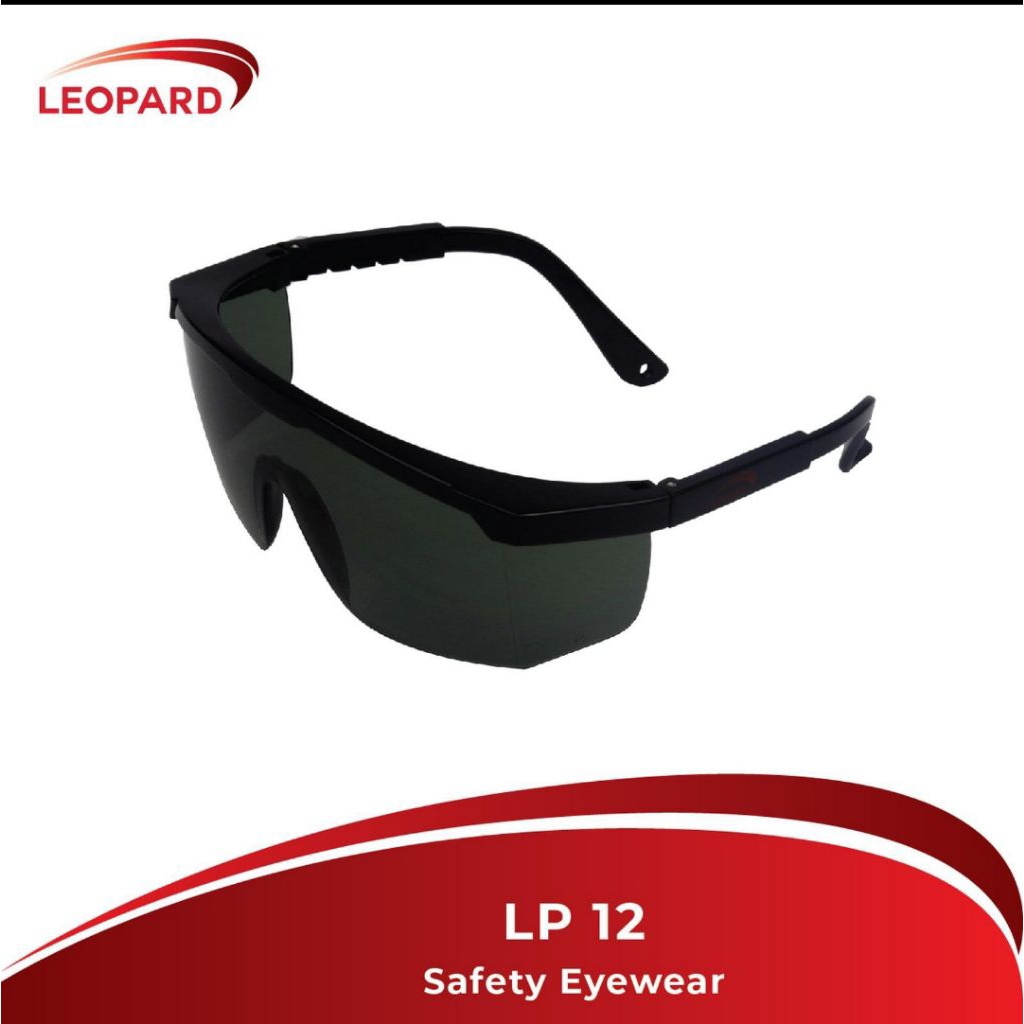 Kacamata Safety Hitam Leopard LP 12 Smoke Original