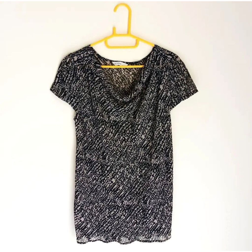 [New] Atasan Blouse Wanita St Yves Hitam Motif