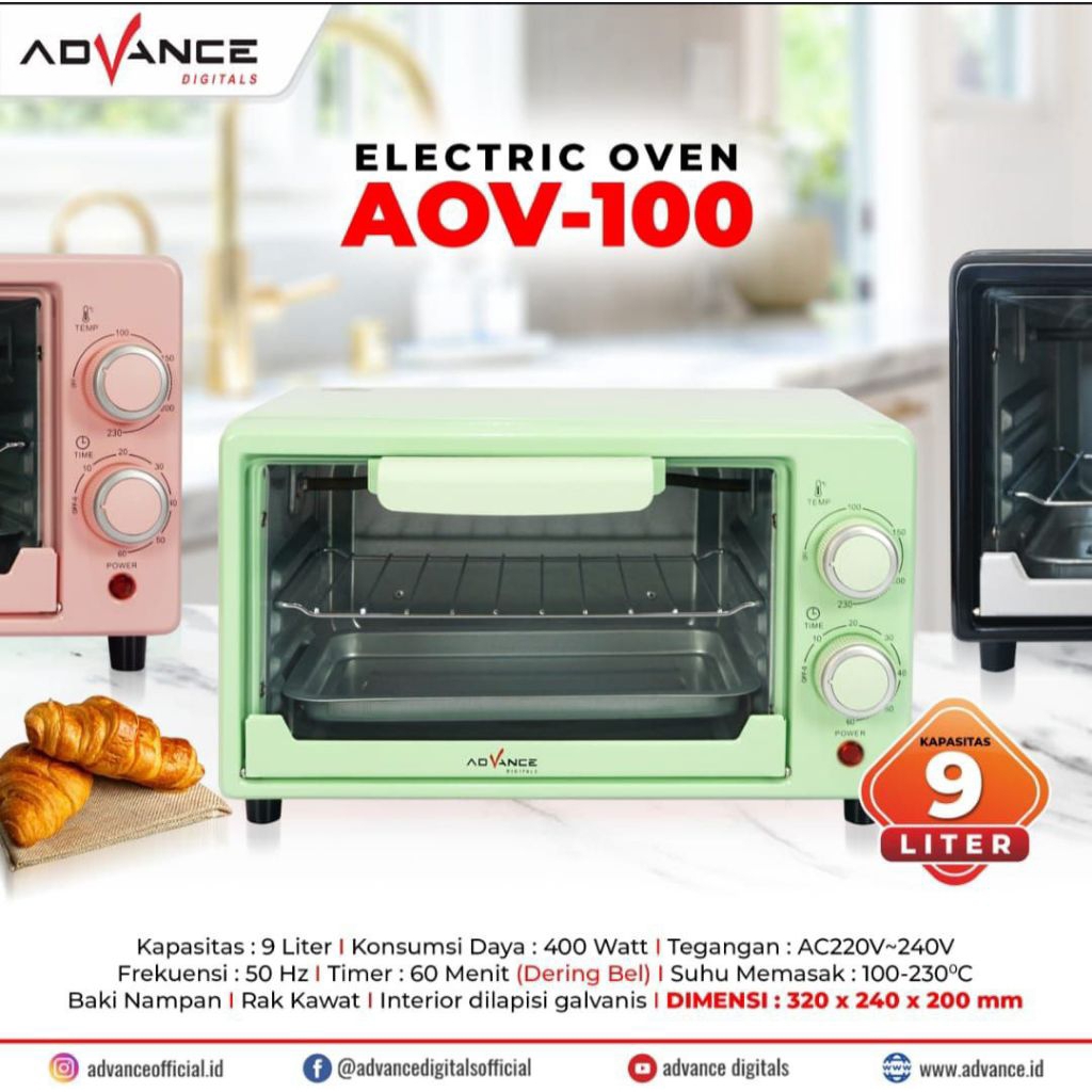 OVEN LISTRIK ADVANCE 9 LITER