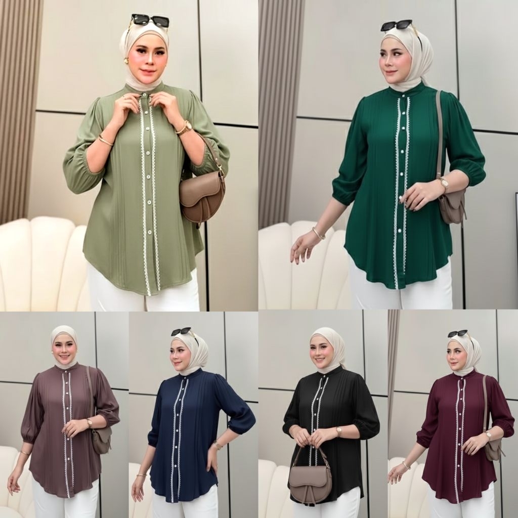 Terbaru Blouse baju Ralys top atasan rayon Premium | Baju blouse shanghai renda | Blouse polos lenga