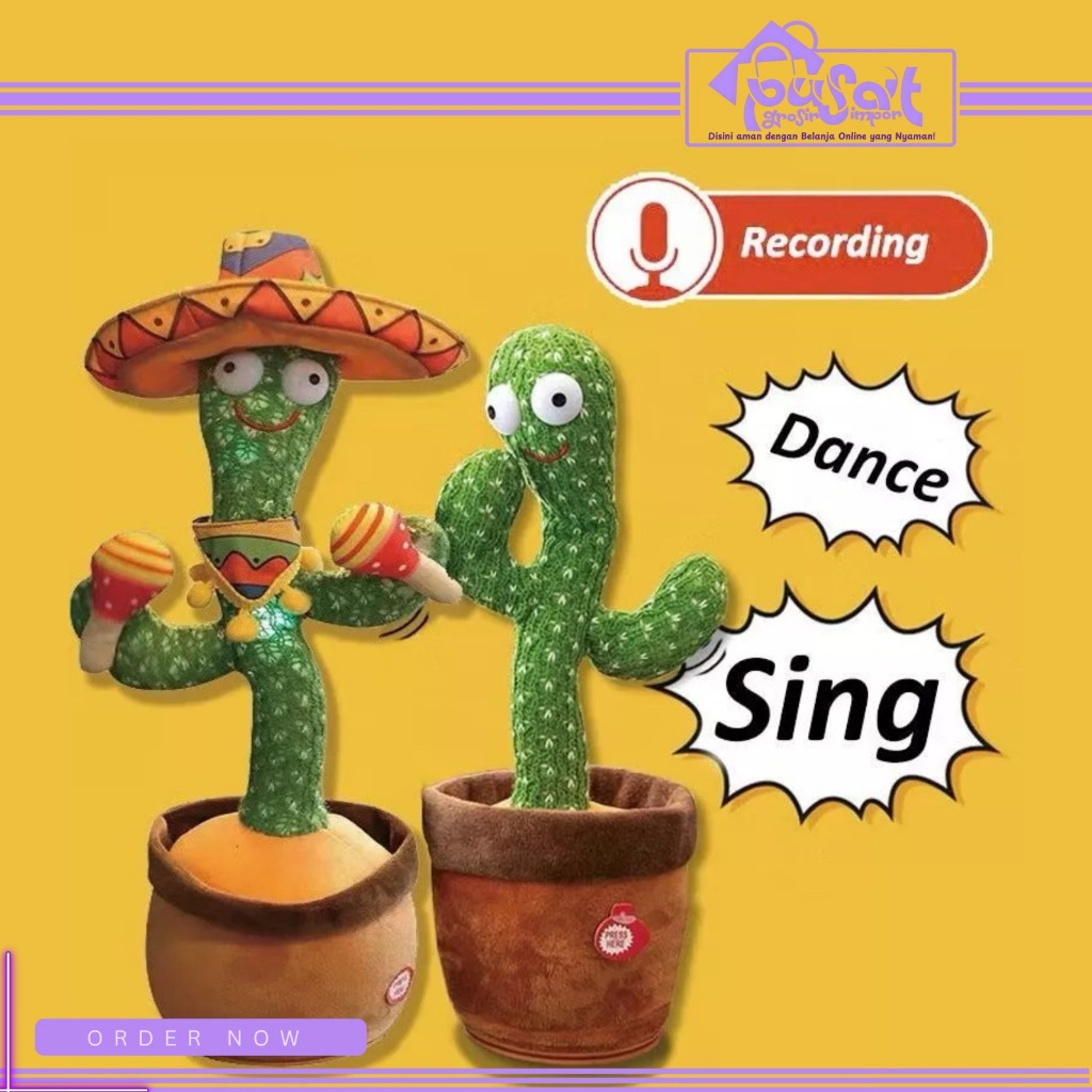 (PG) Mainan Boneka Kaktus Elektrik Kaktus Goyang Menari Joged