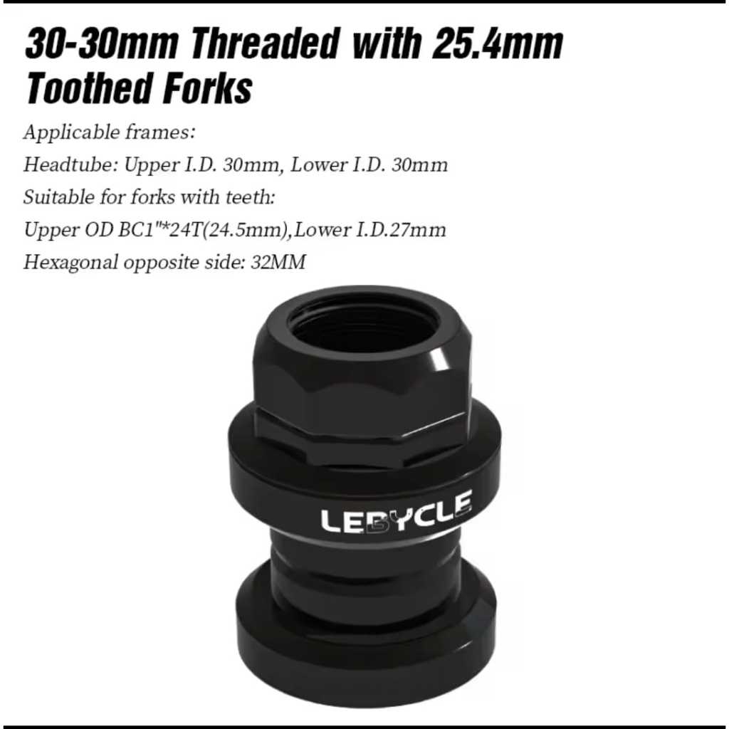 Lebycle Headset Bearing Standard Ulir EC30 22.2 Standar Non Oversize Standar Fork 25.4 Head Set Kom 