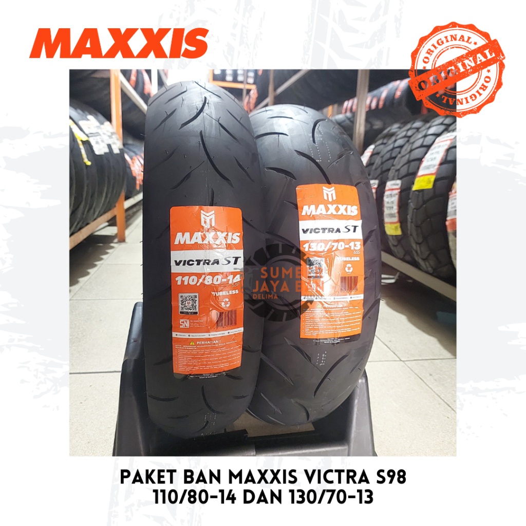 Paket Ban Sepasang Maxxis Victra 110/80-14 Dan 130/70-13 1100/80 Dan 130/70 Tubeless Tubbles