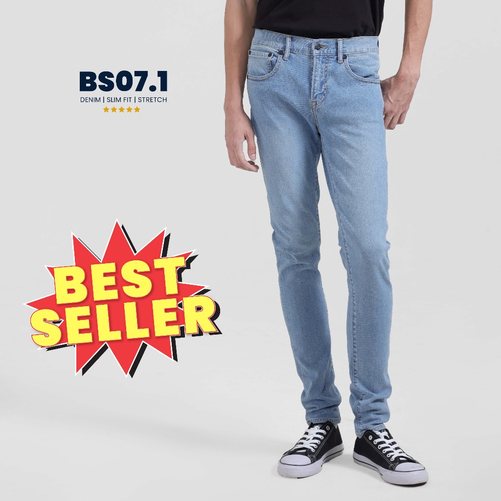 Emba Denim - BS07.1 Celana Panjang Pria Denim Slimfit Stretch Casual