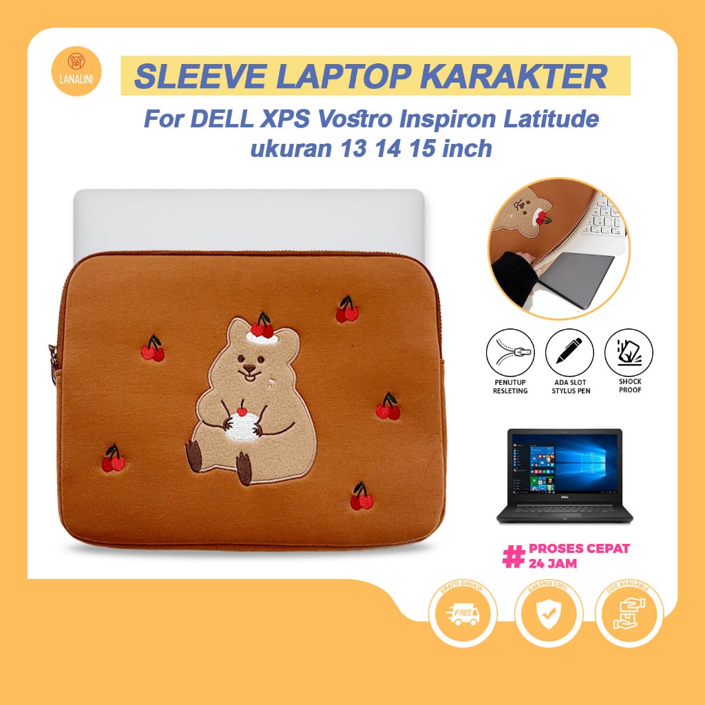 Tas Laptop Case Handbag Pouchbag Kekinian Kartun Bear Beruang Cake Cookies Fashionable Sleeve For De