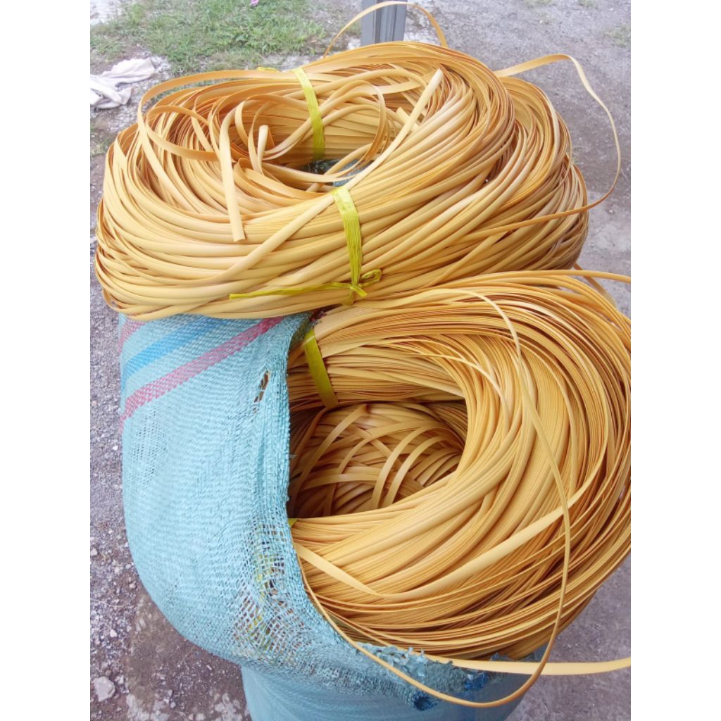 Tali Rotan Plastik Bahan Sintetis Furniture Bentuk Pipih Garis