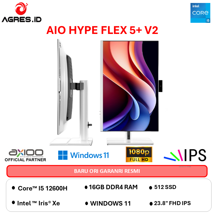 AXIOO AIO HYPE FLEX 5+ V2 I5 12600H - RAM16GB 512GB WINDOWS 11 23.8 FHD IPS