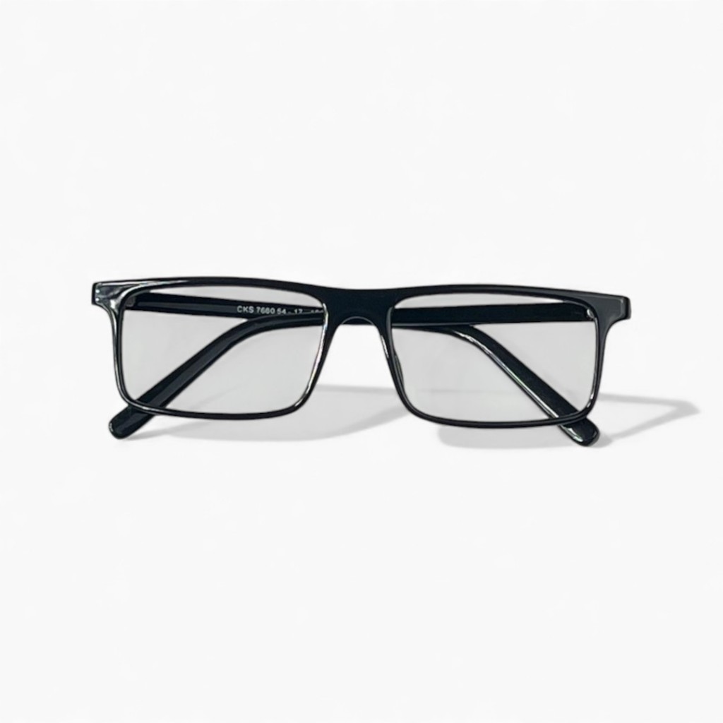 Frame Kacamata Kotak Pria Wanita – Hitam Classic Photochromic Bluchromic I CK*