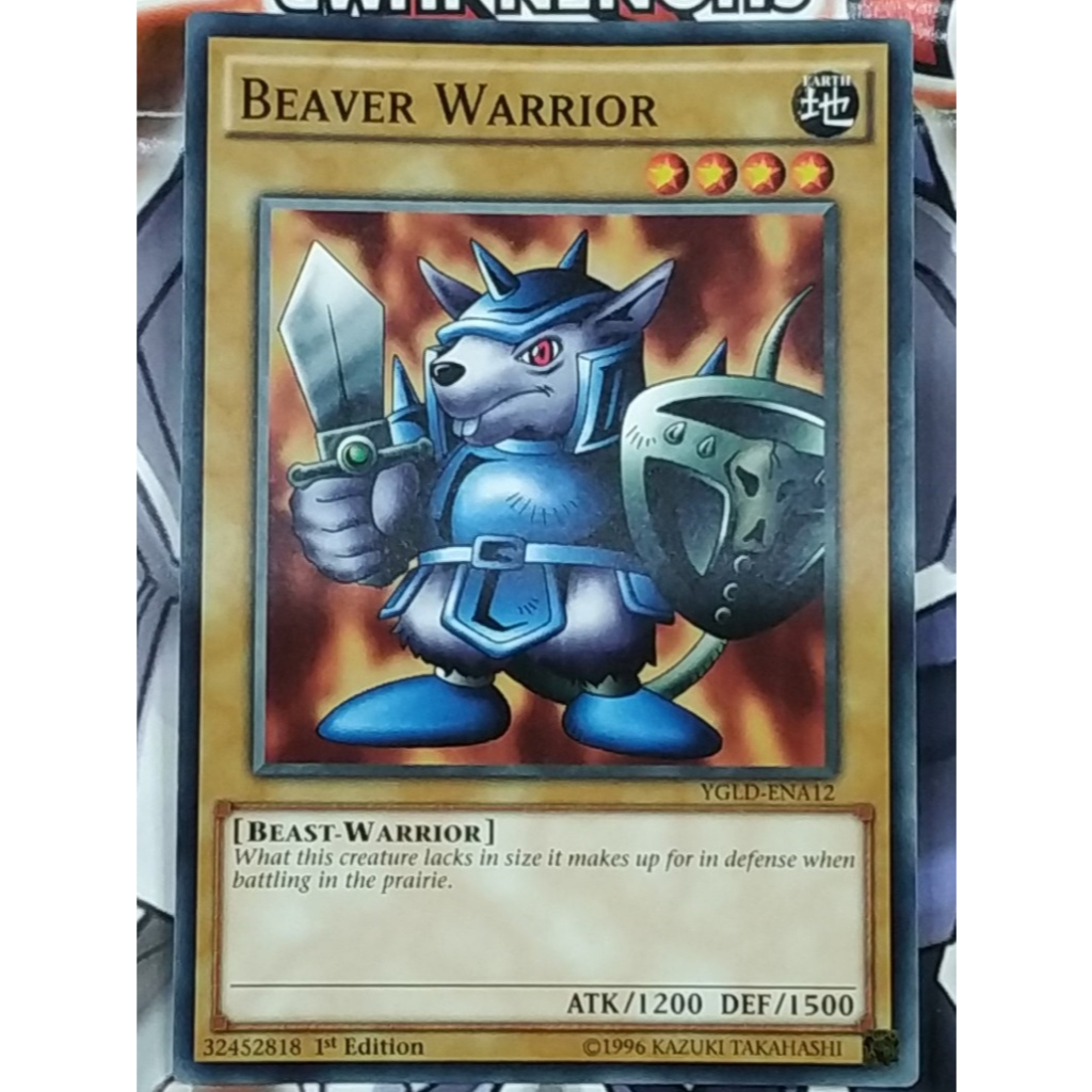 Beaver Warrior - YGLD-ENA12 - Common - Monster Card - YuGiOh Trading Card Game ORIGINAL