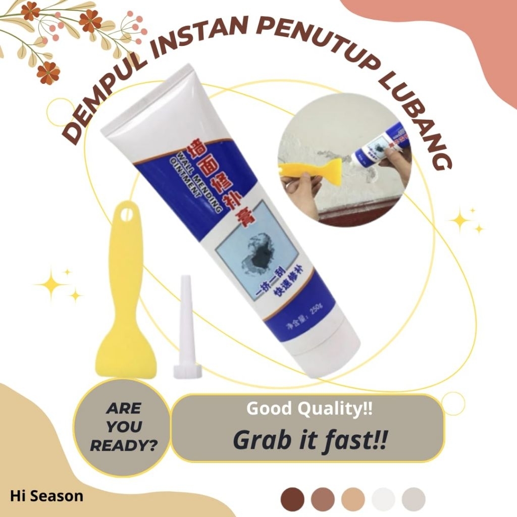 DEMPUL TEMBOK INSTAN DEMPUL PERBAIKAN DINDING DEMPUL DINDING RETAK PLAMIR INSTAN