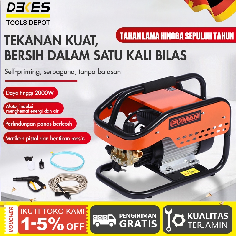 DEKES Alat Cuci Mobil Portable - High Pressure Washer 220V dengan Sikat untuk Pembersihan Bertekanan
