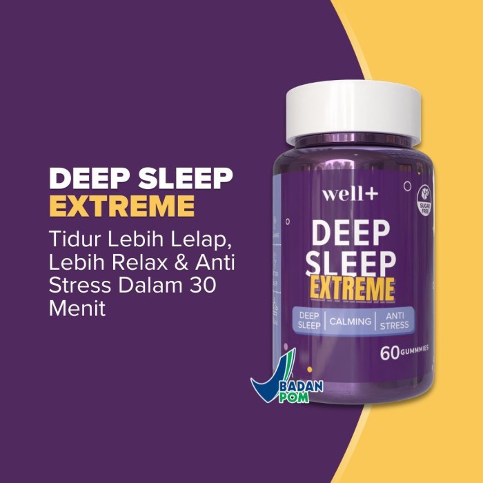 Well+ Deep Sleep Extreme Blueberry 60 Gummies | Suplemen Tidur Nyenyak | Suplemen Otot