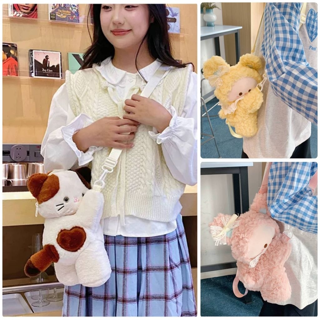 Tas Selempang Boneka Cute Animal Menyamping Tas Boneka Slingbag Tas Bahu Tas Cewek
