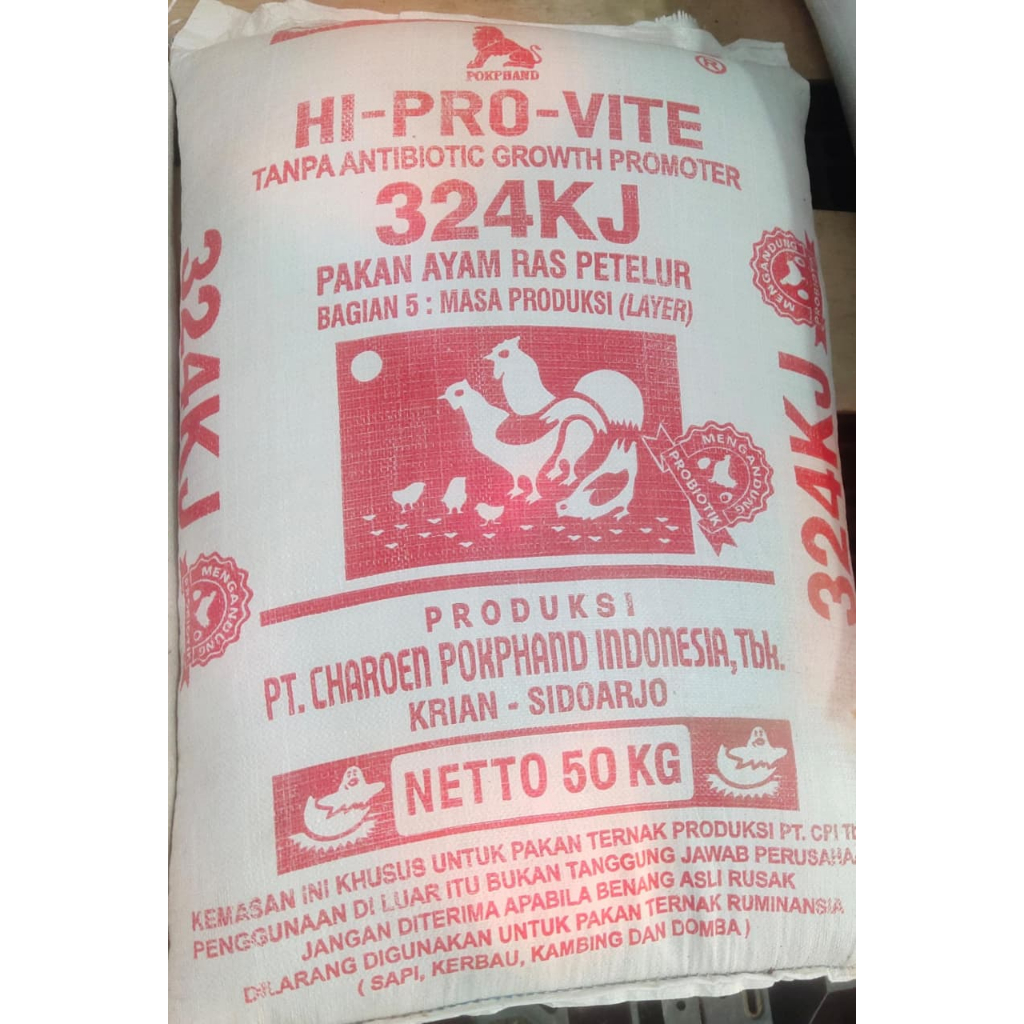 Pakan Jadi Ayam Petelur Komplit 324Kj phokpan-Kemasan 1kg-Pakan petelur MURAH
