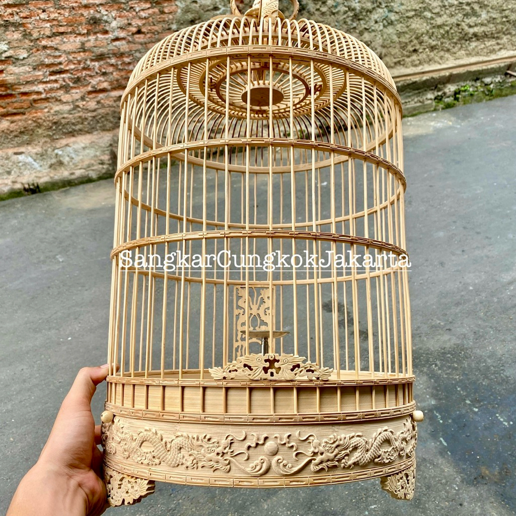 Sangkar Cungkok Ukir D33 Lark Sonca Ori Cungkok