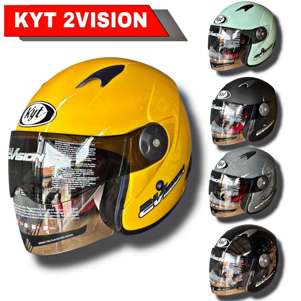 KYT 2VISION ORIGINAL HELM DUA KACA ALL WARNA
