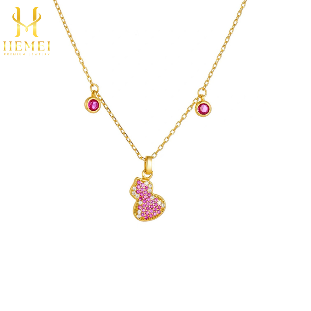 HEMEI KALUNG LABU EMAS PALSU KALUNG FASHION WANITA KALUNG MEWAH PREMIUM