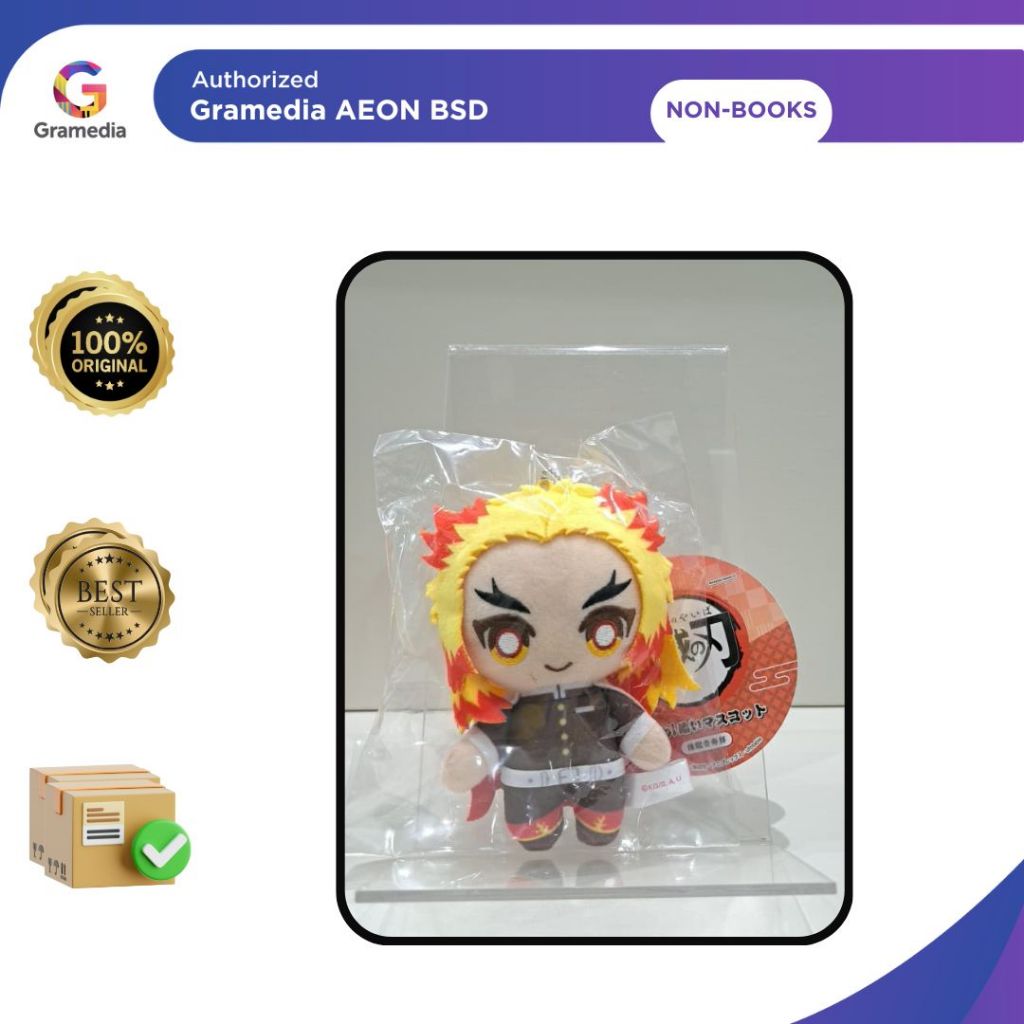BANDAI CHIBI PLUSH MASCOT_DEMON SLAYER_KYOJURO RENGOKU - GRAMEDIA AEON MALL BSD