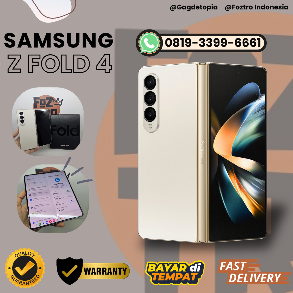 Samsung Galaxy Z Fold 4 Second Resmi 12/512GB Beige FULLSET NO MINUS