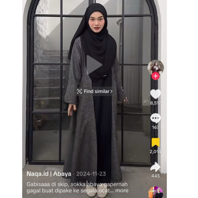 Preloved Soka Outer Abaya + Inner by Naqa.id