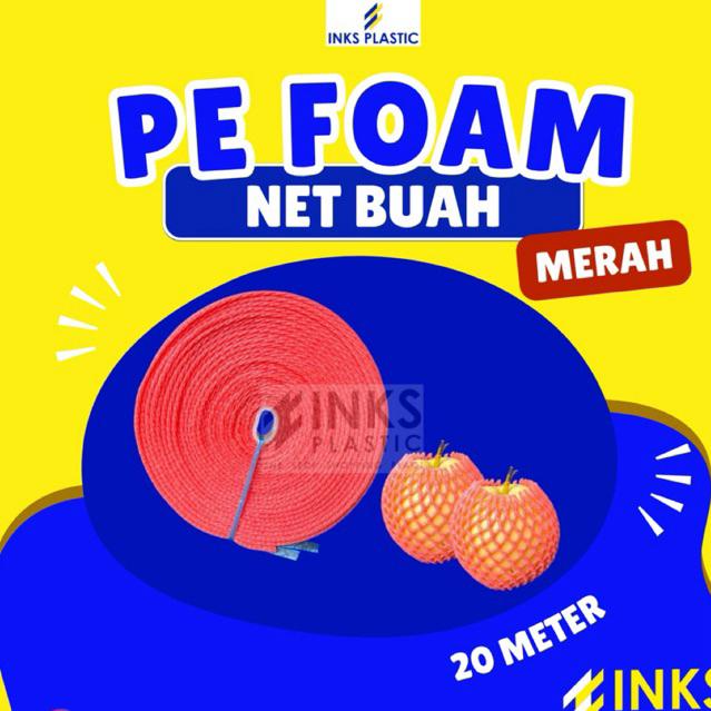 FOAM NET PEMBUNGKUS BUAH FOAM NET BUAH WARNA PUTIH MERAH