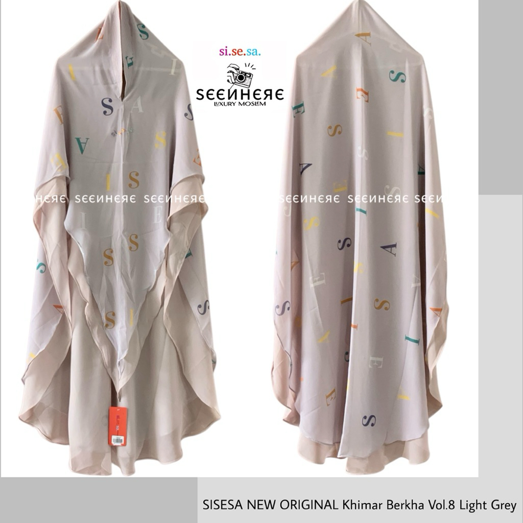 SISESA NEW ORIGINAL GUARANTEED - Khimar Berkha Vol.8 Light Grey