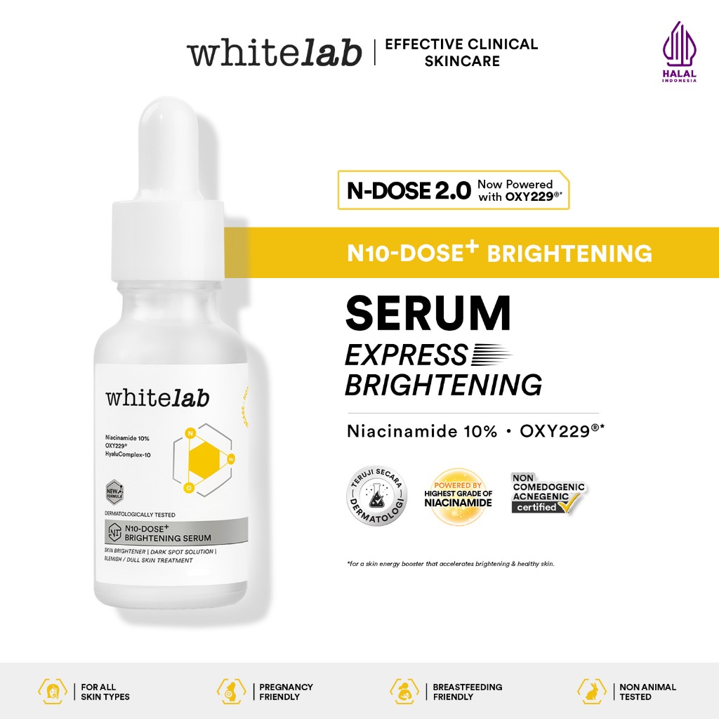 Whitelab Serum Niacinamide 10% Brightening - Serum Pencerah Wajah Intensif N10-Dose+ 2.0
