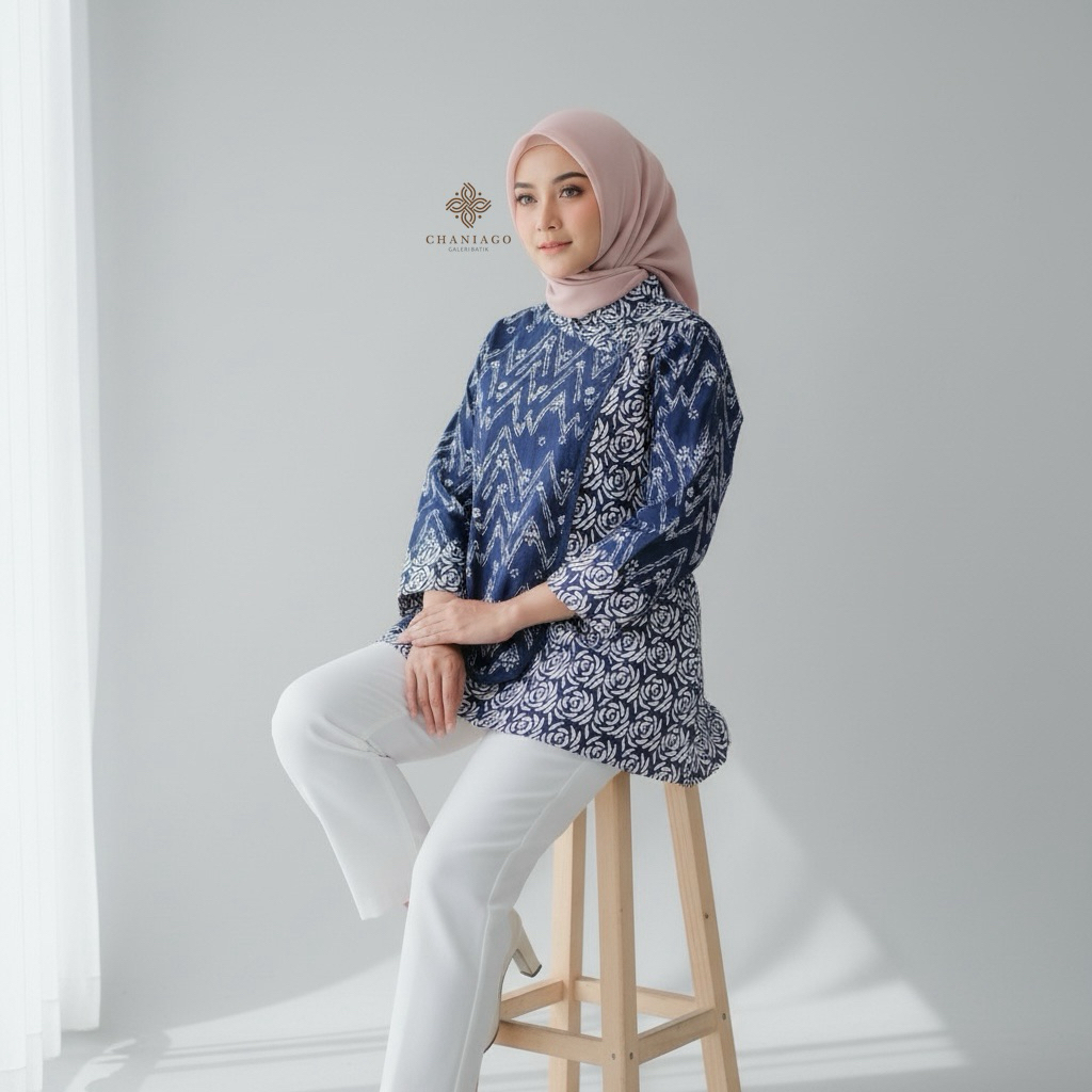 BATIK TUNIK/BATIK TUNIK KATUN/BATIK PAYUNG/BATIK MODERN/BATIK KEKINIAN/BATIK WANITA LENGAN PANJANG/B