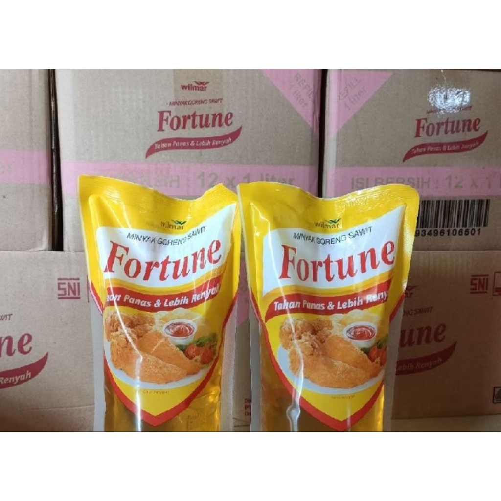 fortune 1 liter 1 dus/fortune refil 1liter/Fortune 1L/minyak goreng fortune/Fortune refil/minyak gor