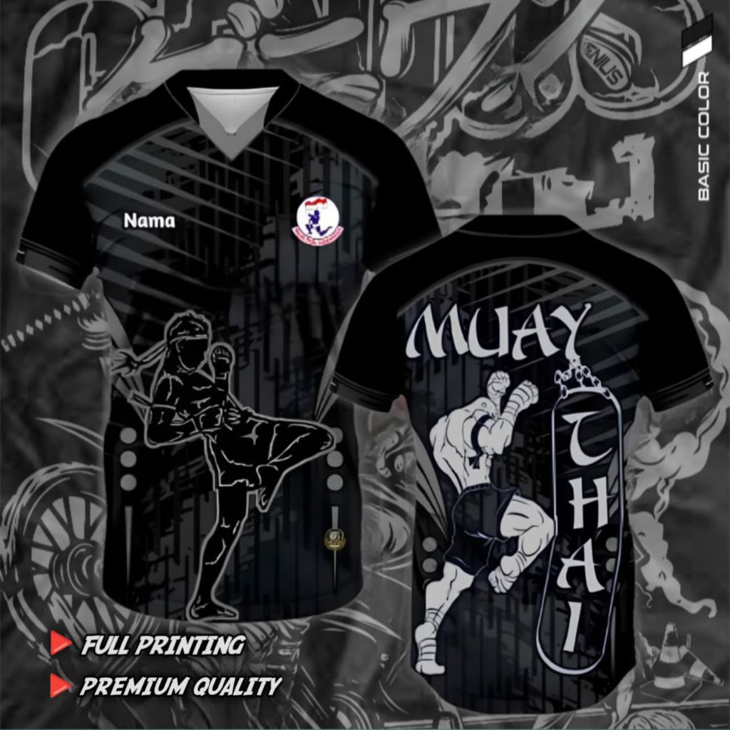 KAOS JERSEY MUAY THAI FULL PRINTING KUALITAS PREMIUM