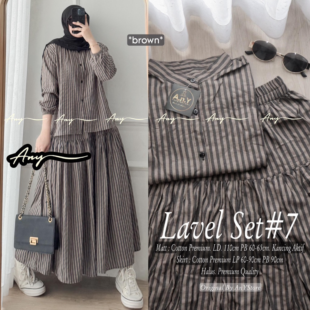 LAVEL FILZA SET ORIGINAL BY ANY STORE oneset setelan atasan blouse dan rok katun haruka lembut halus